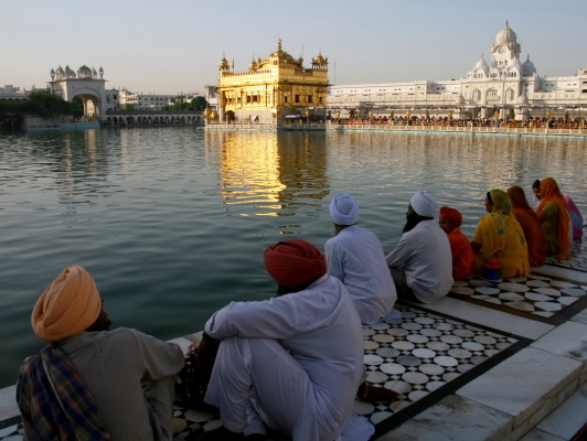 2 sikhs at the golden temple in amritsar.JPG